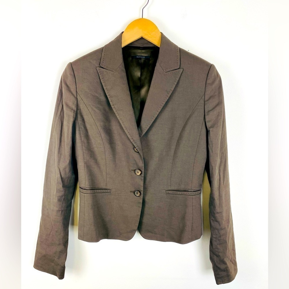 Elie Tahari Linen 3 Button Blazer, Size XS (Estimated)